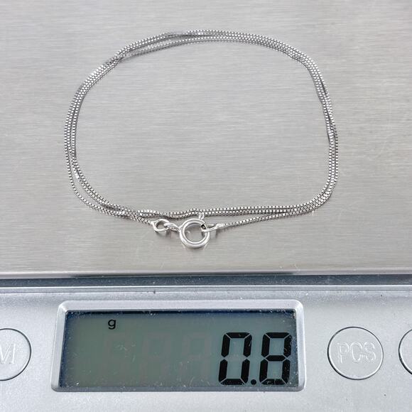 Box Chain Necklace | Vintage Sterling Silver 925 | 18" - Picture 4 of 4